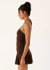 Elektra Mini Dress - Chocolate