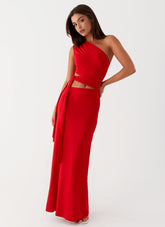 Love Me Tie Maxi Dress - Red