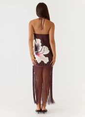 Niahvette Halter Midaxi Dress - Velvet Bloom