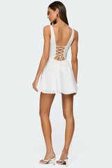 Reina Embroidered Cotton Mini Dress