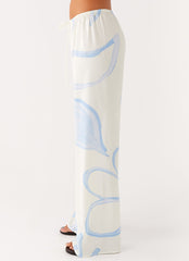 Deacon Low Rise Pants - Bloom Wave Print
