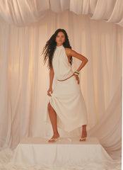 Evaden Low Rise Midi Skirt - Ivory