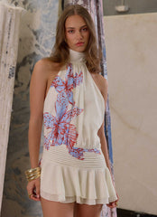 Willow Chiffon Mini Dress - Violet Blossom